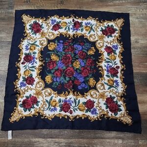 Sacha 100% Silk 30" X 30" Scarf Floral Print